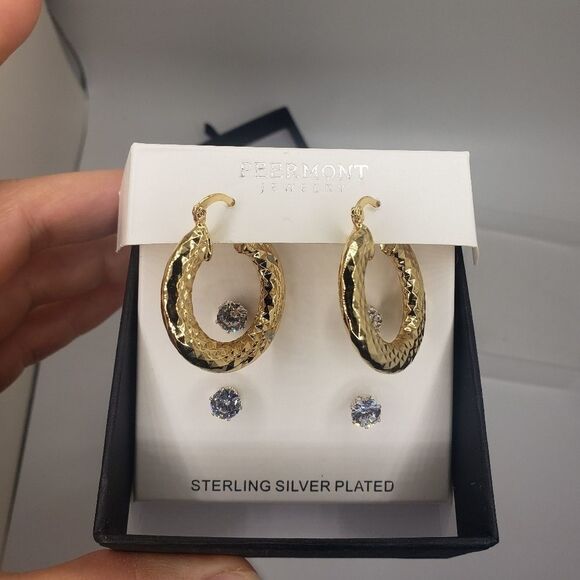 Peermont gold hoop Earrings and crystal studs - Picture 6 of 9